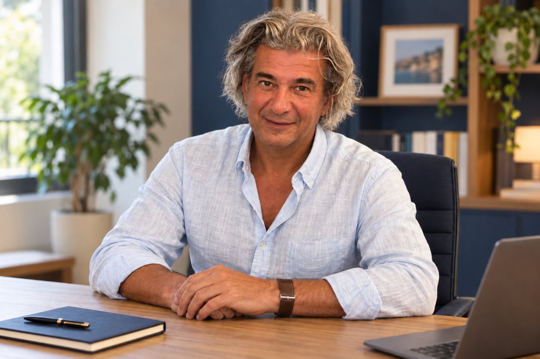 Éric Lozes de Saint Soulan, serrurier dépanneur, dans un portrait mis en scène au bureau