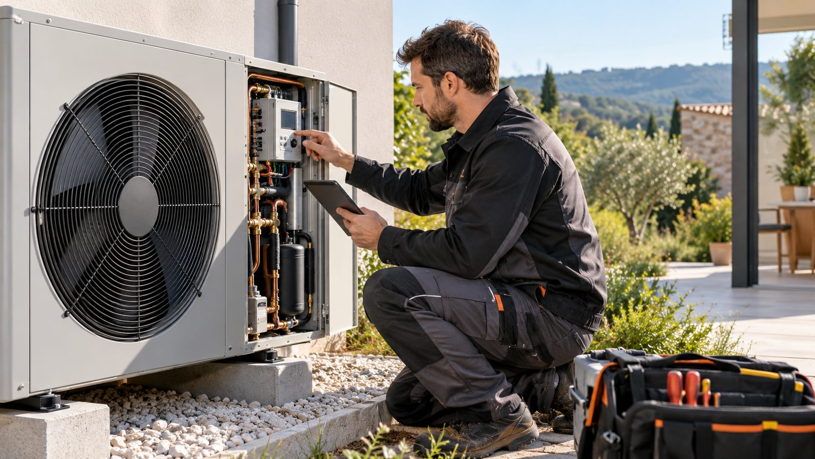 Chauffage : intervention professionnelle illustrant pompe à chaleur givrée : distinguer cycle normal et panne à Reims